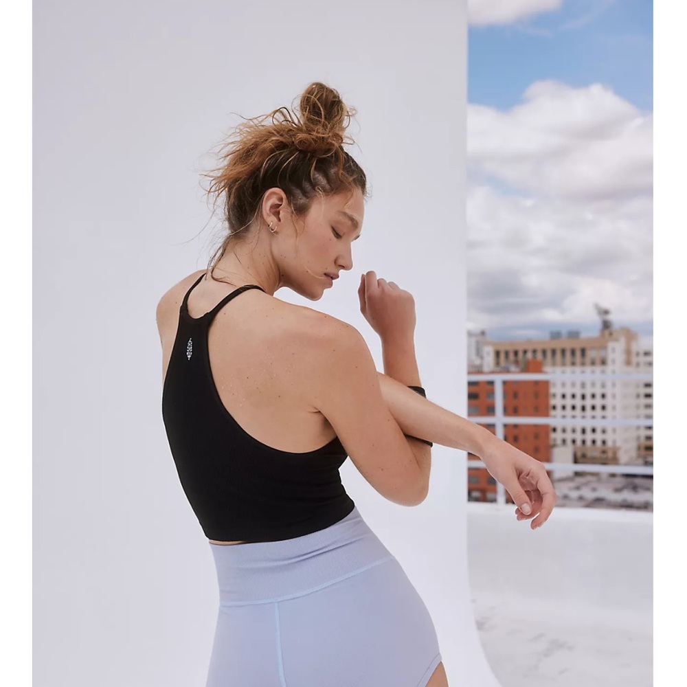 FREE PEOPLE | NWOT Happiness Runs Crop Tank in Black - Picture 5 of 6